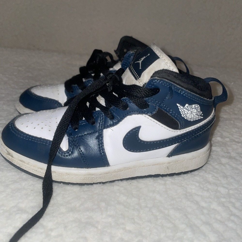 Nike Air Jordan 1 Mid Kids Trainers Armory Navy US 12C 640734-411